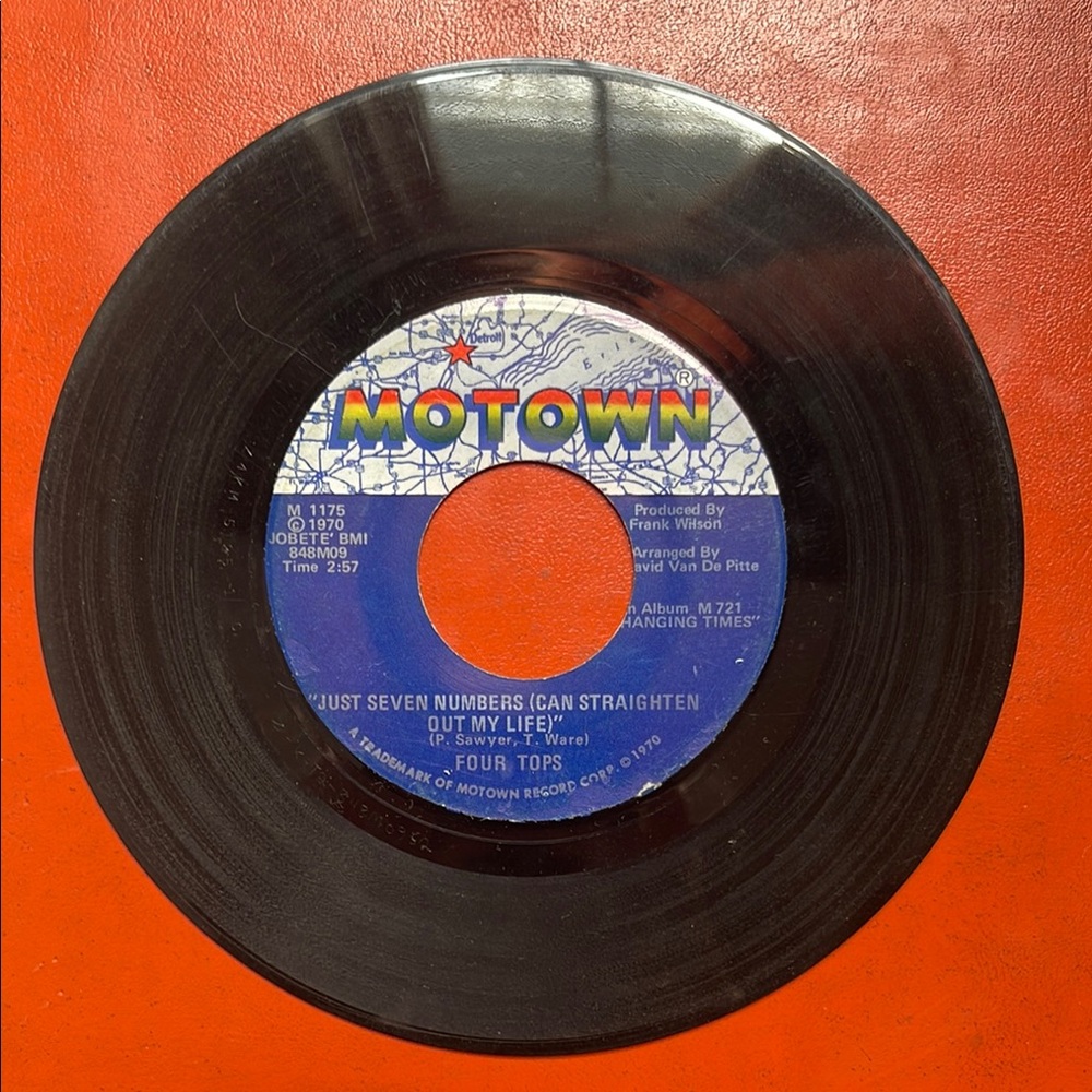 Four Tops Motown Vinyl Record with Blue Label 45 rpm